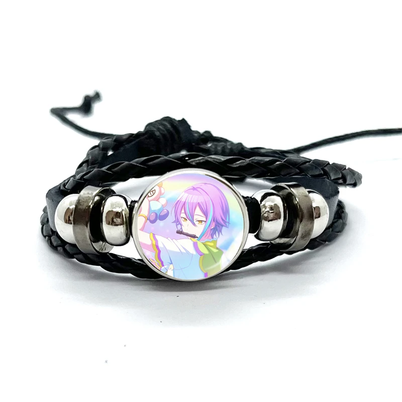 Project SEKAI Anime Wonderlands&times;Showtime Kamishiro Rui Leather Bracelets Glass Multilayer Braided Bracelets Bangles Jewelry Gift bangle bracelet leather bracelets