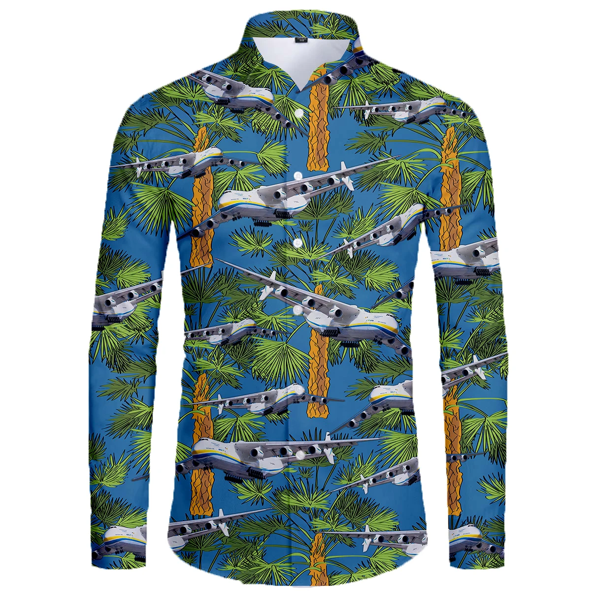 

Transport Plane Colorful Shirt Men Slim Fit Long Sleeve Camisa 3D Print Masculina Ropa Hombre Social Club Prom Hawaiian Shirt-11