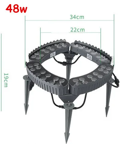 Anillo de luz LED para abrazar árboles, luz corrugada para árboles, lámpara de aro para paisaje impermeable, iluminación colorida para exteriores de 48 W y 60 W