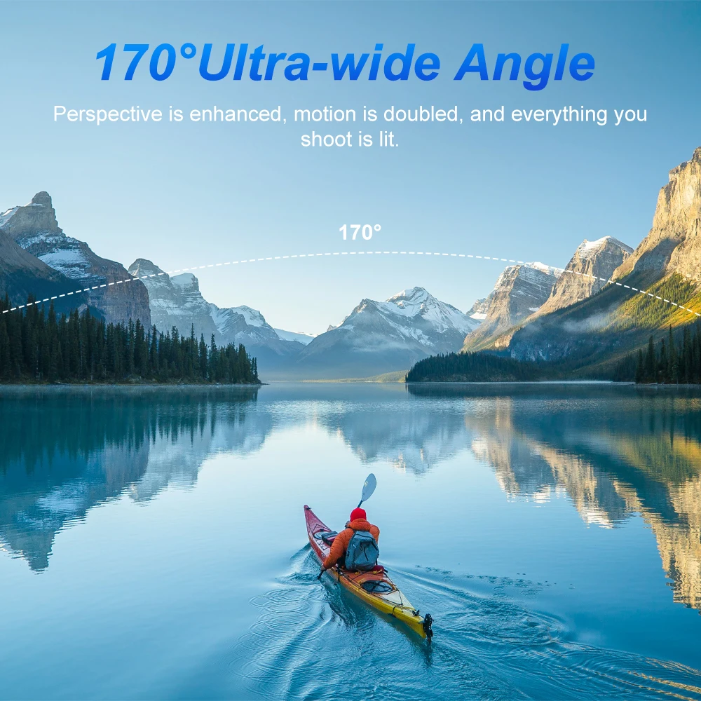 Ourlife 4K60FPS Action Camera 2.0 Touch IPS Screen 24MP Wi-Fi 170D EIS 30M Waterproof Helmet Webcam 4X Zoom Optional 6 Filters