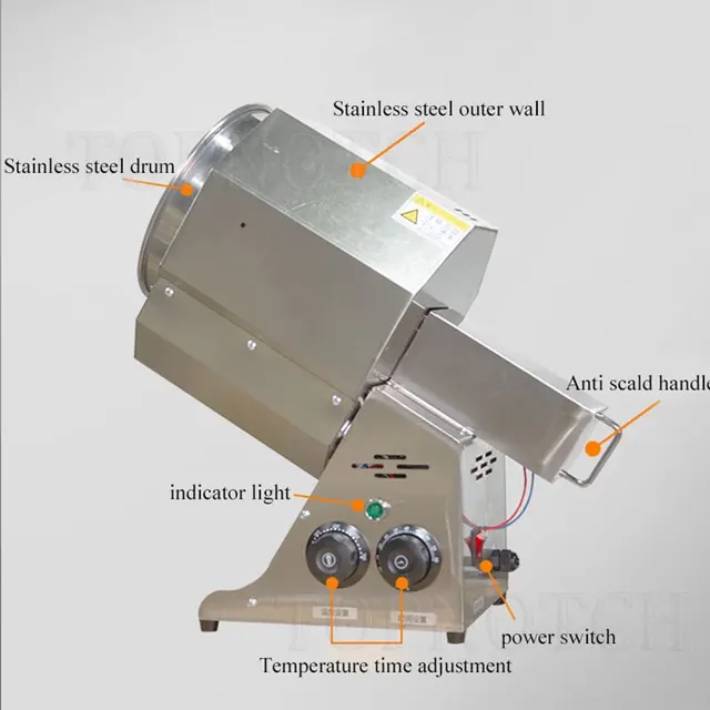 견과류와 씨앗을 최상의 결과로 로스팅하는 다목적 산업용 로스터