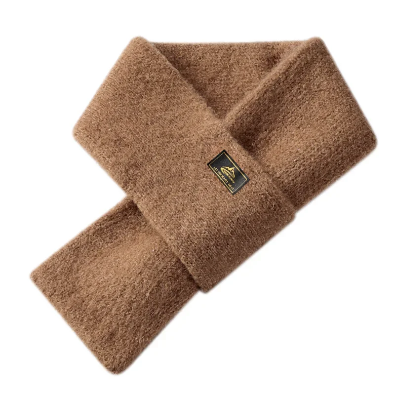 Men Scarf Winter Imitation Mohair Cashmere Muffler Outdoor Leisure Warm Knit Soft Simple Shawl Male Japanese Teen