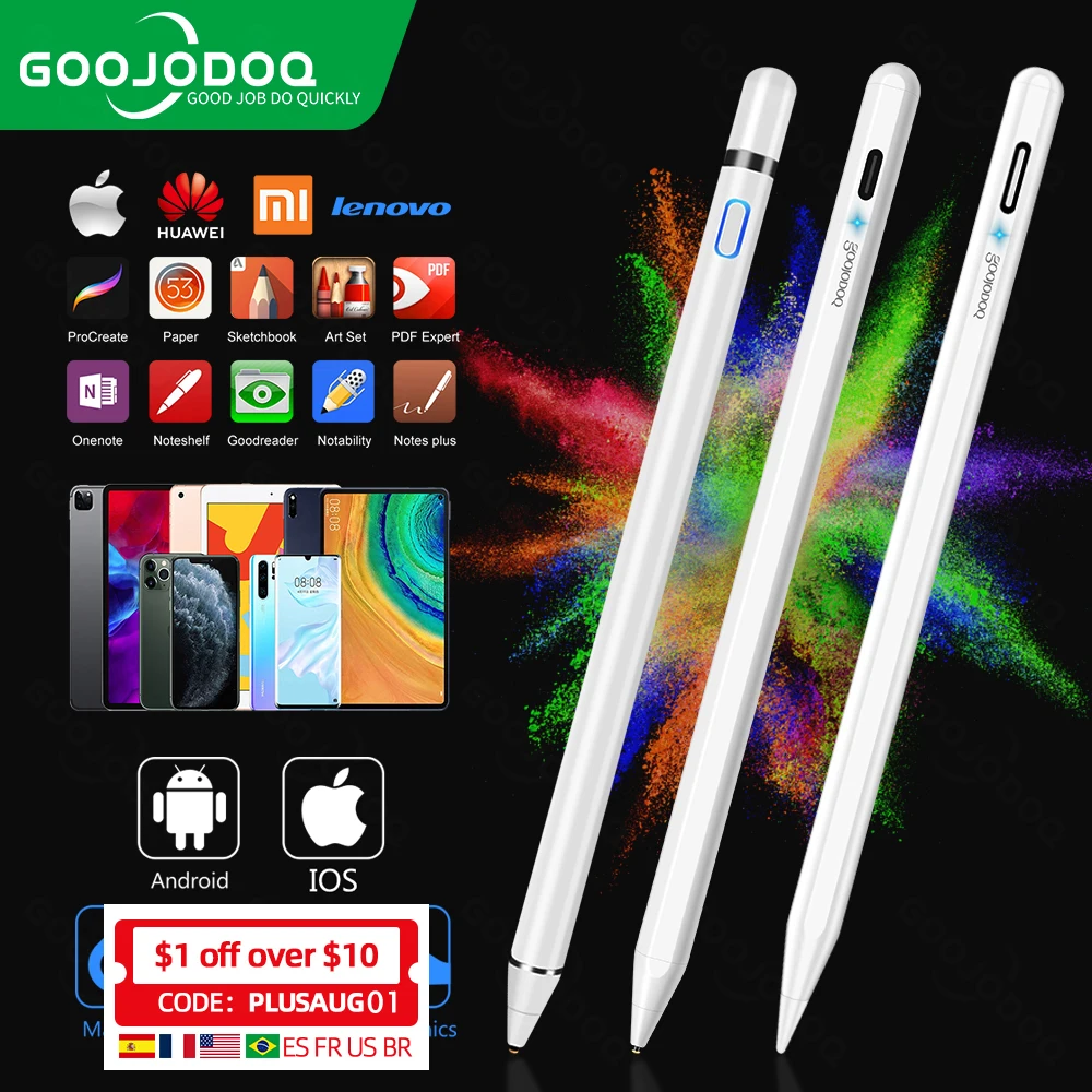 Goojodoq For Apple Pencil 1 2 Universal Stylus Pen Pencil For Ipad 2021