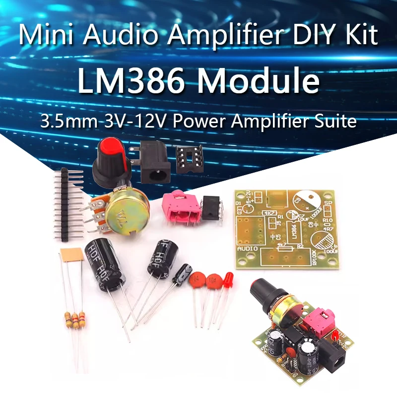 LM386 미니 오디오 앰프 DIY 키트, 파워 앰프 스위트 트라우스 앰프 모듈..