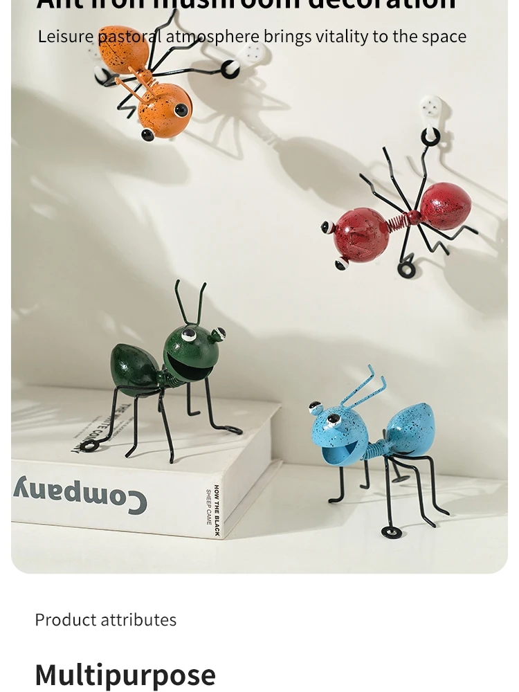 Description Picture 4 of itemMetal Ants Garden Decoration, Fence Lawn Bedroom Living Room Hanging Wall Decoration, 3D Sculpture Ants Art Decoration Ornament