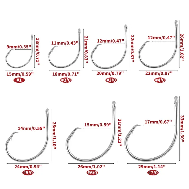 30pcs Circle Hooks Saltwater Freshwater In-Line Surf Fishing Octopus Circle  Hook High Carbon Steel for Carp Bass Tuna Catfish - AliExpress