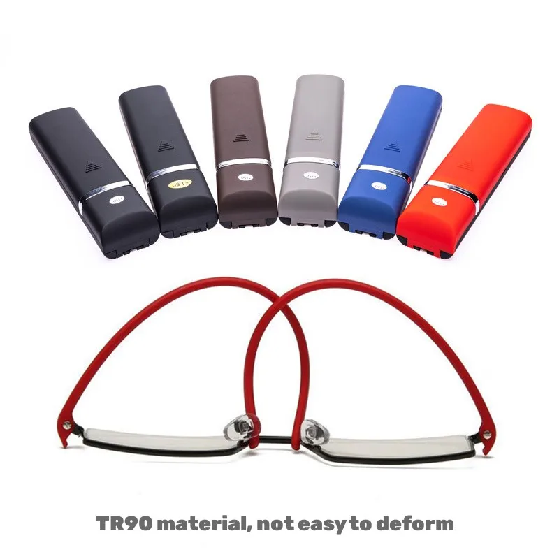 TR90 Presbyopie Brille Mann Blau Licht Lesebrille Männer Metall Quadratische Gläser Für Anblick Plus Linsen Mit Fall óculos