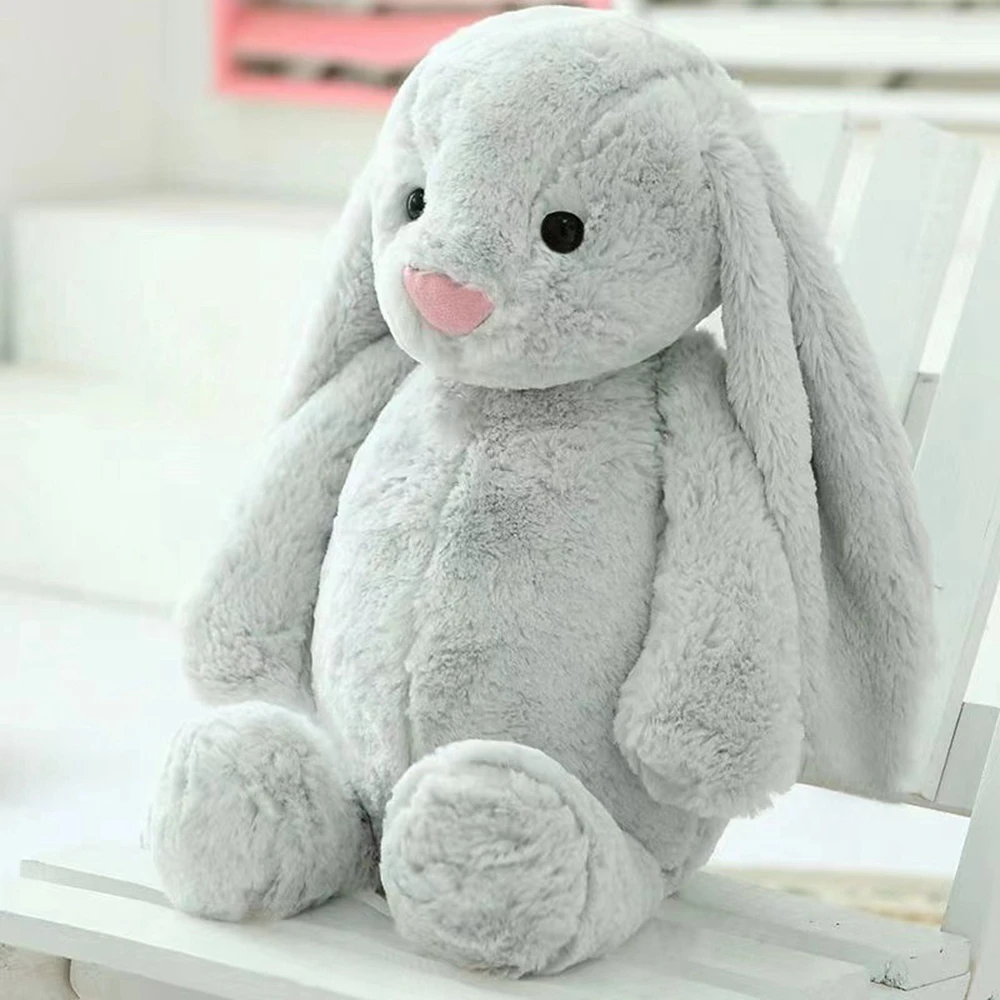 30/40CM Cartoon Bunny Plush Toy Solid Color Super Soft Children Sleeping Rabbit Doll Festival Gifts For Children Birthday Gifts