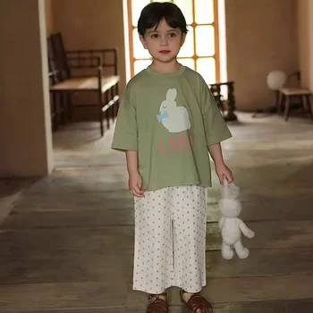 Baby Girls Boys Short Sleeved T-Shirt 2024 Summer Kids Top Tees Toddler Cartoon Printed Shirts Children's Clothes Korean Style 5