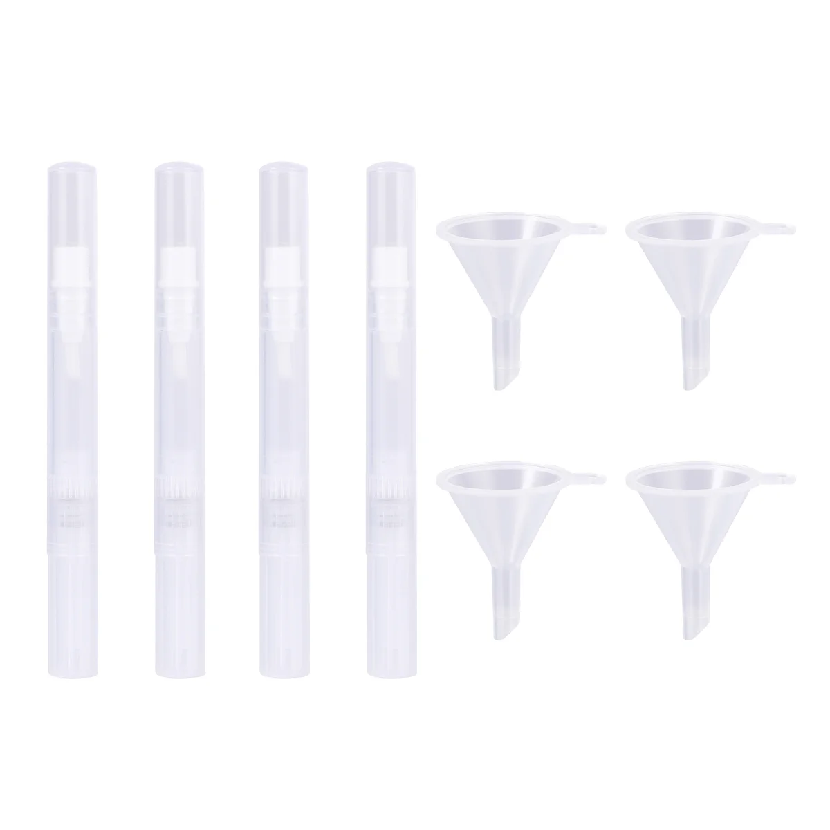 

5pcs Empty Pen with Brush Tip and 8pcs Funnels Container Lip Gloss Eyelash Growth Tube Container Applicators 45ml