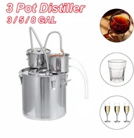 12/20L 3pot Distiller Wine Brewing Machine  Alcohol Still Stainless Copper DIY Home Brew Water Wine Essential Oil Brewing Kit 1