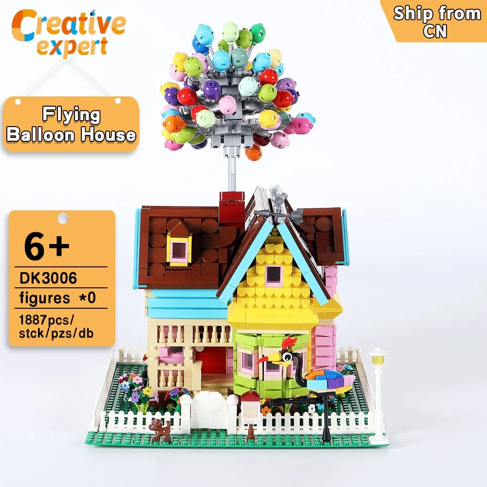 

DK3006 Ideas Flying Balloon House Moc Street Views Bricks Model Building Blocks Famous Movie Cartoon Kids Toys Gifts 1887pcs