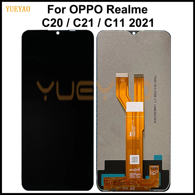 DISPLAY LCD PER REALME C21 RMX3201 TOUCH SCREEN SCHERMO VETRO CON Frame Nero.1.20.223.gp.4858