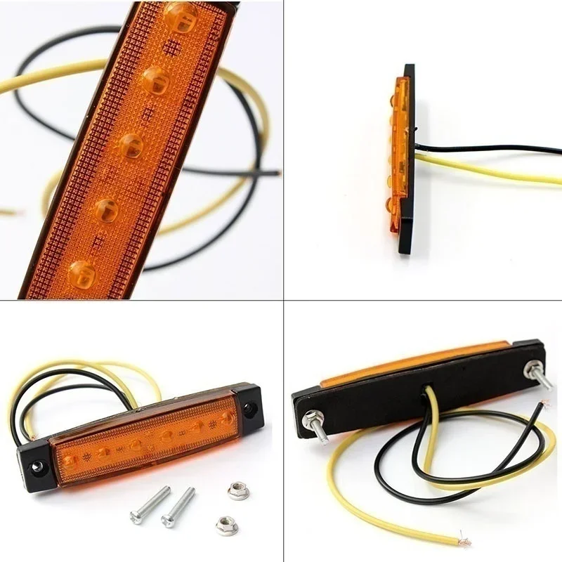 10PCS 12V-24V Led 사이드 마커 표시기 자동차 조명 전면 후면 트럭 택시 RV 트레일러 앰버/레드/화이트/그린/블루