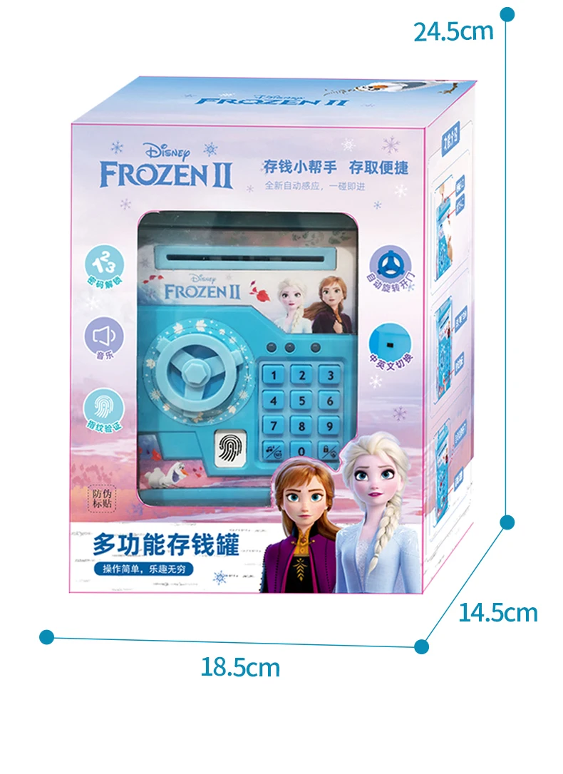 Princess Pretend Toys Disney girls frozen 2 fingerprint piggy bank princess elsa Stitch password box storage box girl gift Creativity toy