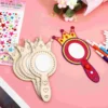 Wooden Toy Mirrors Handheld Crafts Boxwood Princess Birthday Party Decorations Child 6