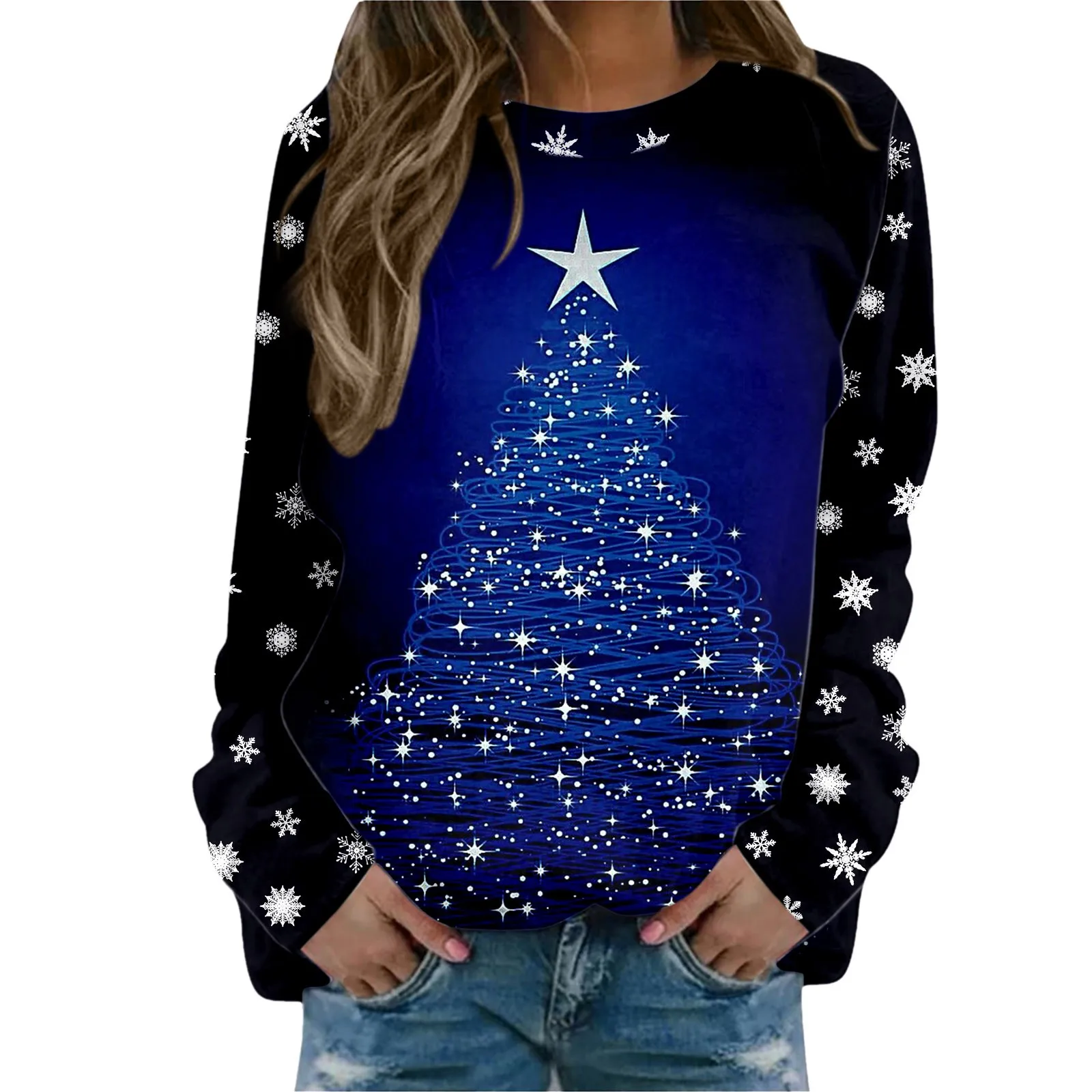 

Comfort Sweatshirts Women Sweatshirts For Women Womens Casual Christmas Crewneck Sweatshirts Long Sleeve Womens Long Sleeve Top
