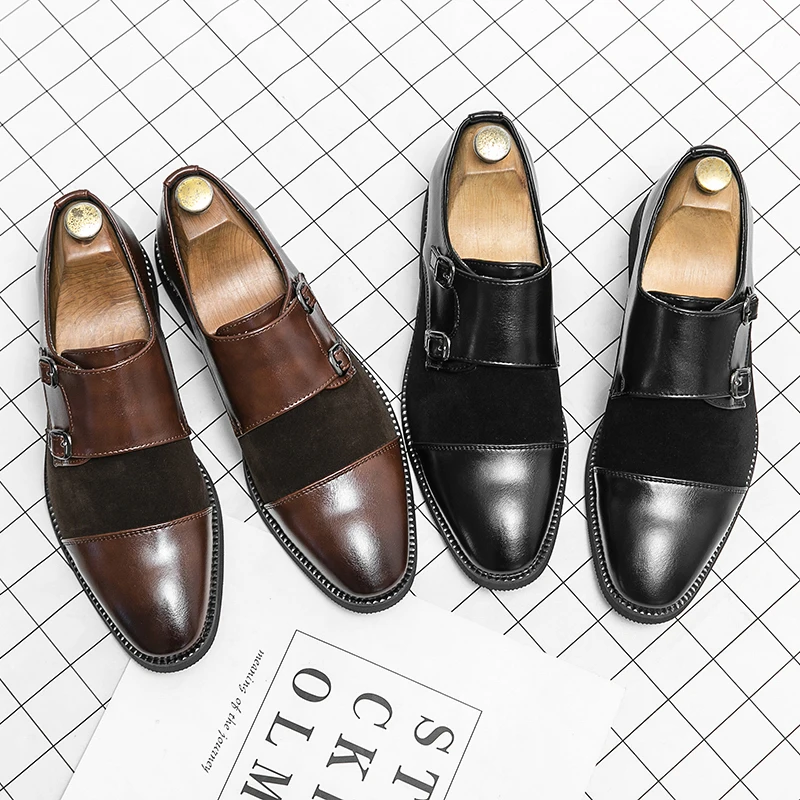 New Mens Casual Leather Oxfords Dress Suit Wedding Monks Comfortable Gentleman Stylish Business Formal Shoes Loafers Flats 38~48