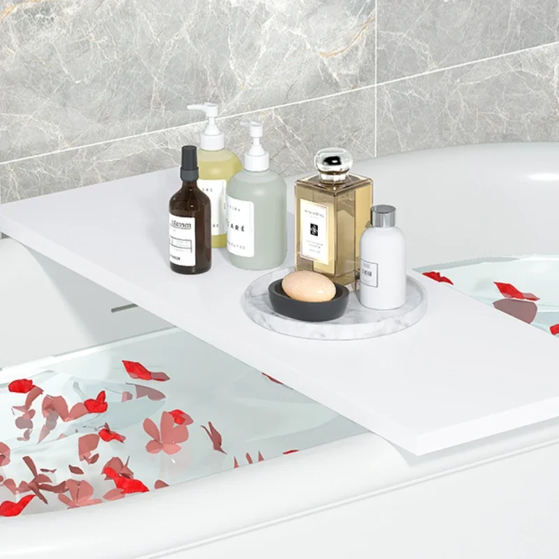 Spa White Tray Countertop Bathroom Rack Layer Holder Storage Shower Bathroom Tray Wine Soap Pont Baignoire Accessories OB50TP