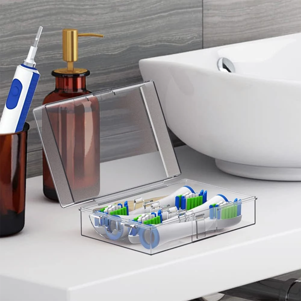 Toothbrush Head Travel Case, Dustproof Protector Box Compatible with Oral B and Philips Electric Toothbrushes Replacement Head