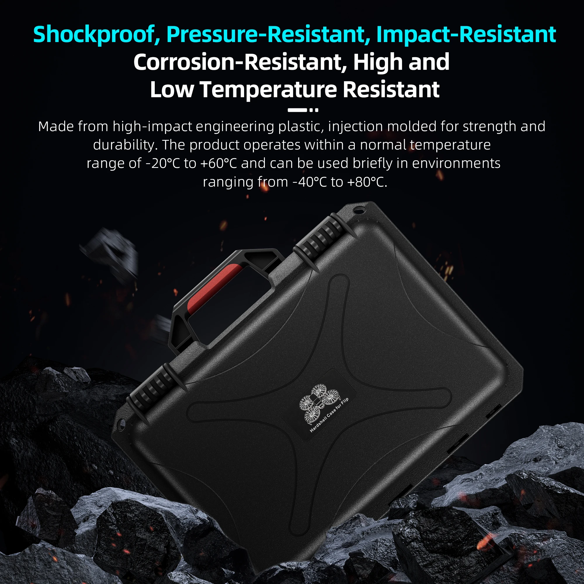 Portable Hard Waterproof Case for DJI Flip Fly More Combo,Stores 7 Batteries, RC2/RC-N3 Remote Control,Charging Hub,65W Charger,