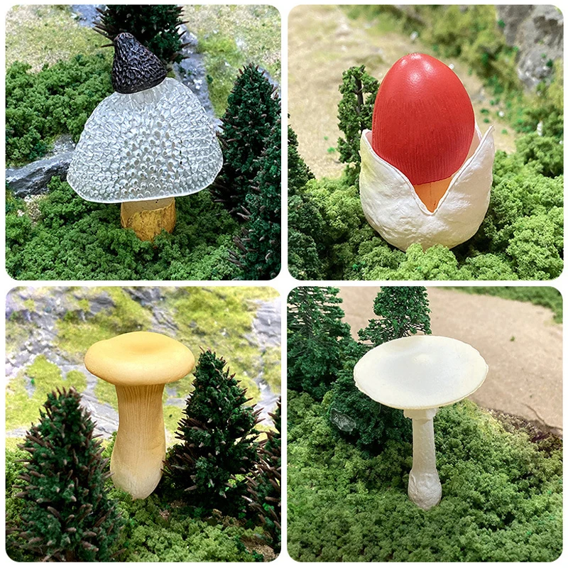 Simulation Mushroom Artificial Fungus Matsutake Oyster Figurines Fairy Garden Model Early Education Teaching Toys Home Decor food model