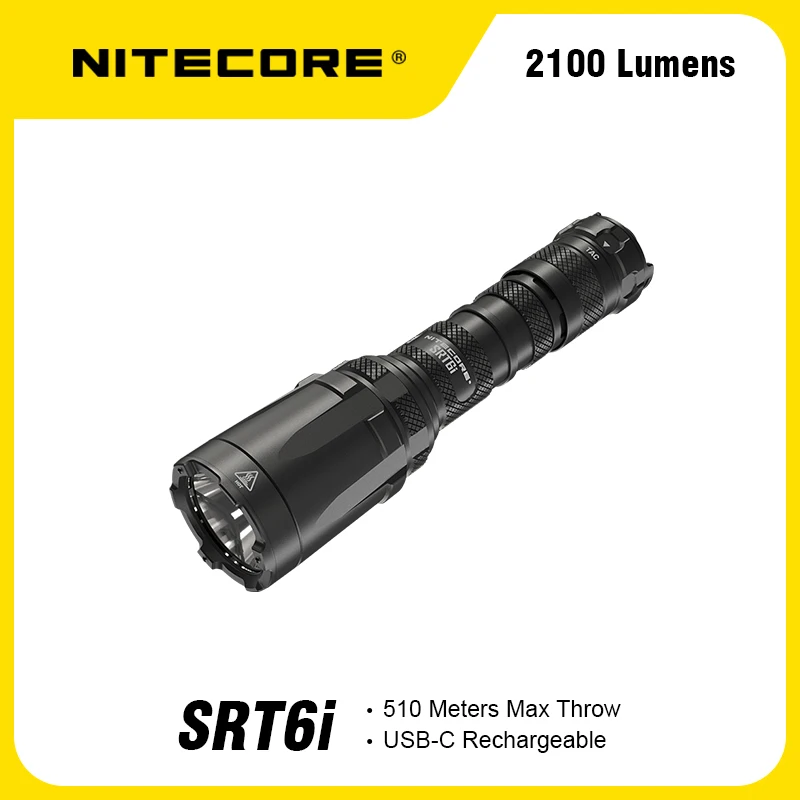 NITECORE SRT6i Flashlight 510meters 2100 Lumen Smart Selector Ring Waterproof Rescue Search Torch Hiking Fishing