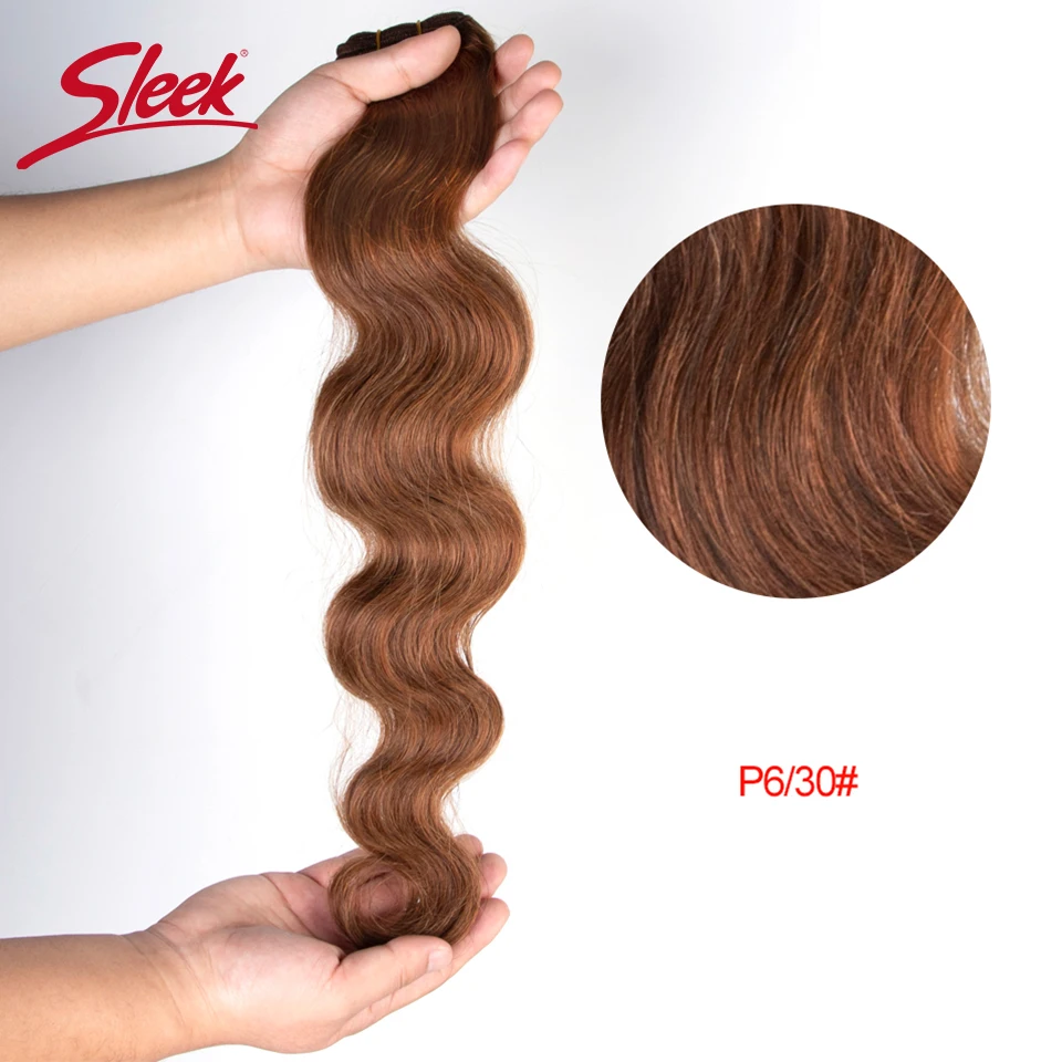 Sleek Brazilian Blond P4/27 P6/27 Body Wave Human Hair Weave Bundles Natural Remy Brown P6/30 P1B/30 Colored Hair 5