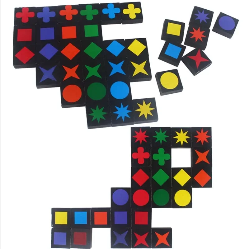 Hot Children's Educational Toys Qwirkle Wooden Chess Parent-child Interactive Games Kids Adult Hobbies Gifts Learning Toys Play - 4