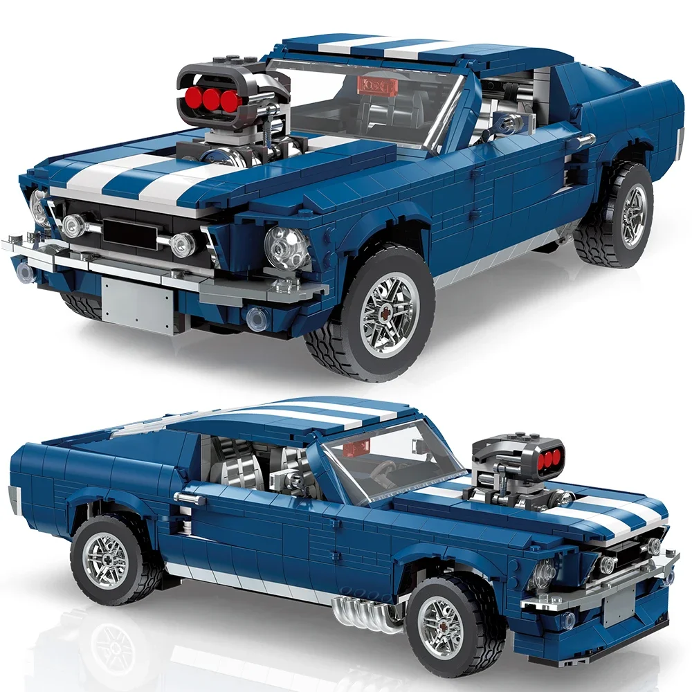 Innovations-Experte Ford Sportrennwagen Modellbausatz Bausteine DIY Spielzeug für Kinder Erwachsene Geburtstags- und Weihnachtsgeschenke – Detail 1