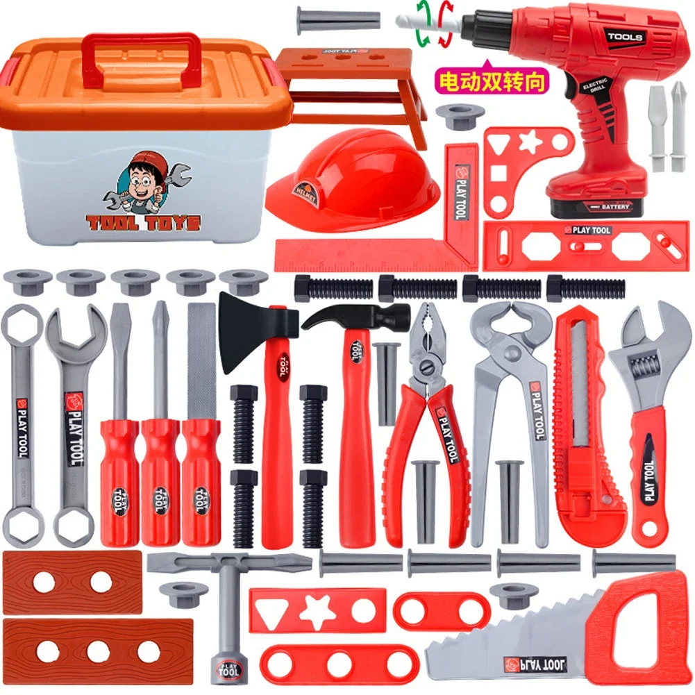 Children's Tool Set with Electric Toy Kids Drill Power Construction Toy Pretend Play Toy Tools Kit for Toddler Boys Girls Child 2