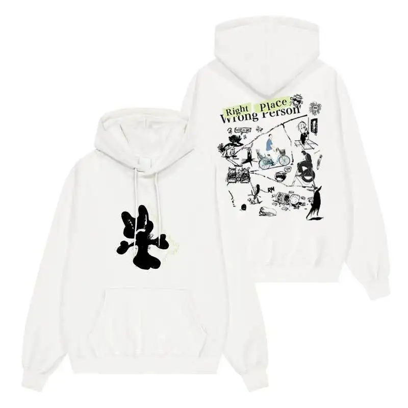 Kpop RM Right Place Wrong Person Men/Women Hoodie Around Print
