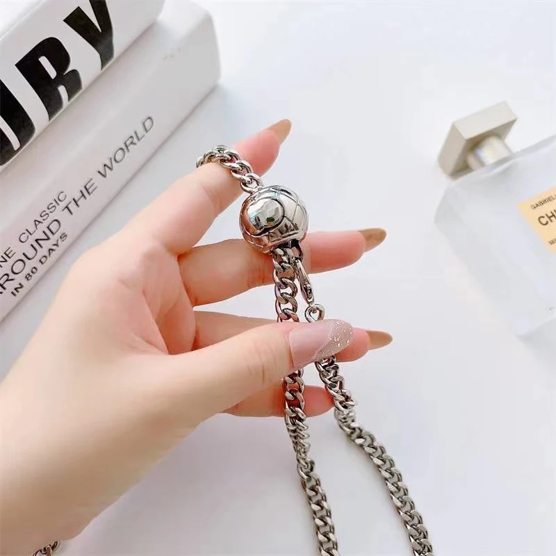 Universal Crossbody Phone Chain with Detachable Lanyard and Stand Functionality