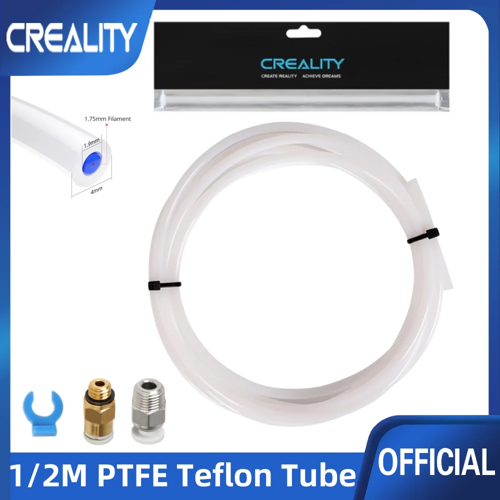 1/2M PTFE-Schlauch für 3D-Drucker, für 1,75mm Filament, 4mm AD x 2mm ID, Transparenter PTFE-Schlauch, Hochtemperaturbeständig, Flexibel