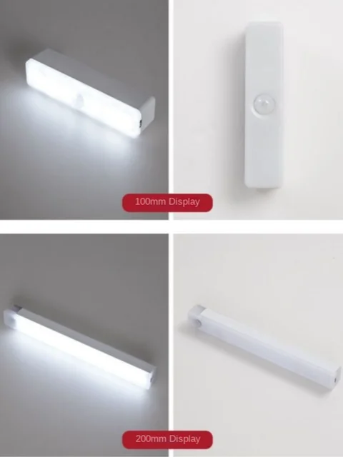 Lampe LED portable avec capteur de mouvement PIR, aste, éclairage intérieur, lampes USB, lumière à batterie 4
