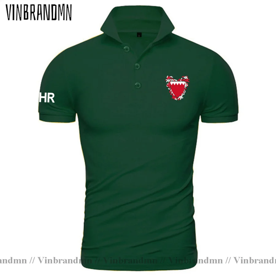 Bahrain polo shirts men short sleeve white brands printed for country