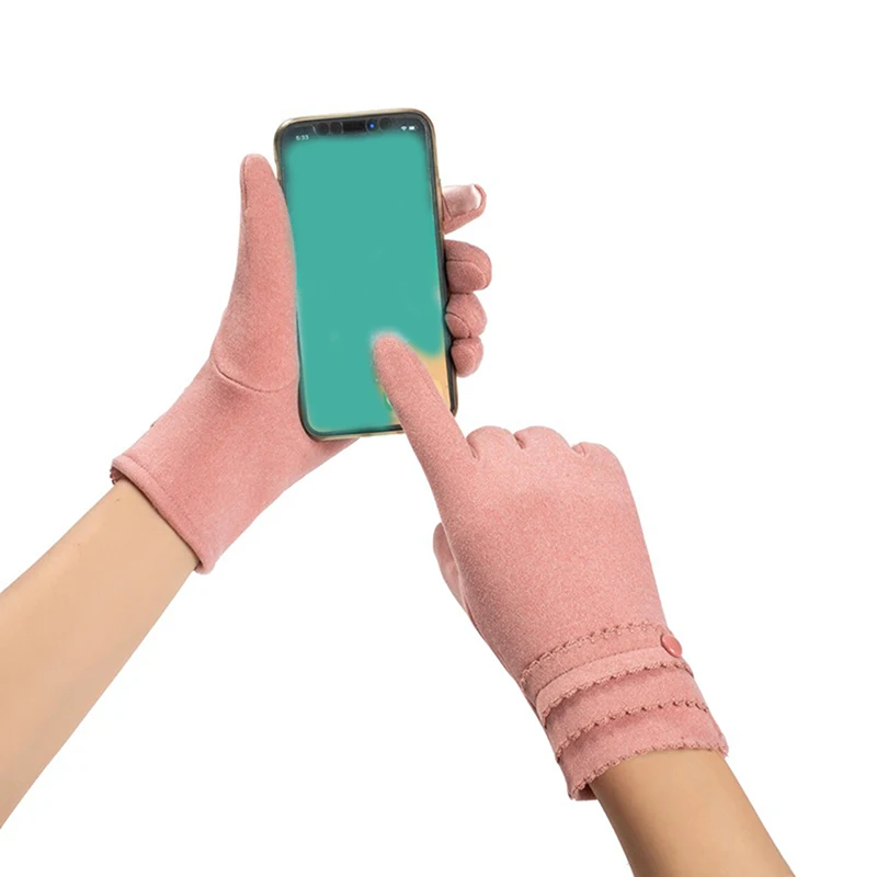 

Outdoor Cycling Drive Windproof Elegant Elasticity Gloves Autumn Winter Women Thin Fleece Not Bloated Keep Warm Touch Screen