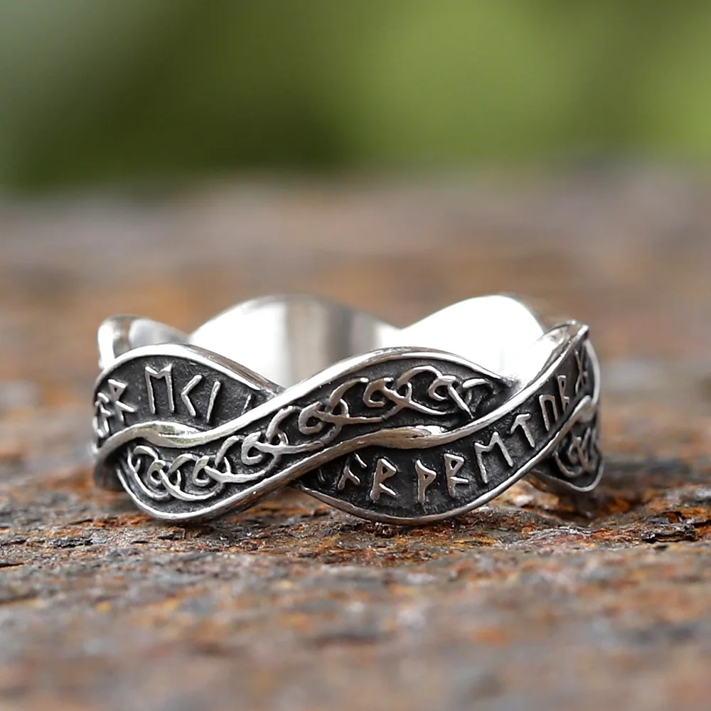 2024 New Creative 316L Stainless Steel Viking Nordic Celtic Festival and Runes Ring For Men Fashion Biker Cool Jewelry Gift