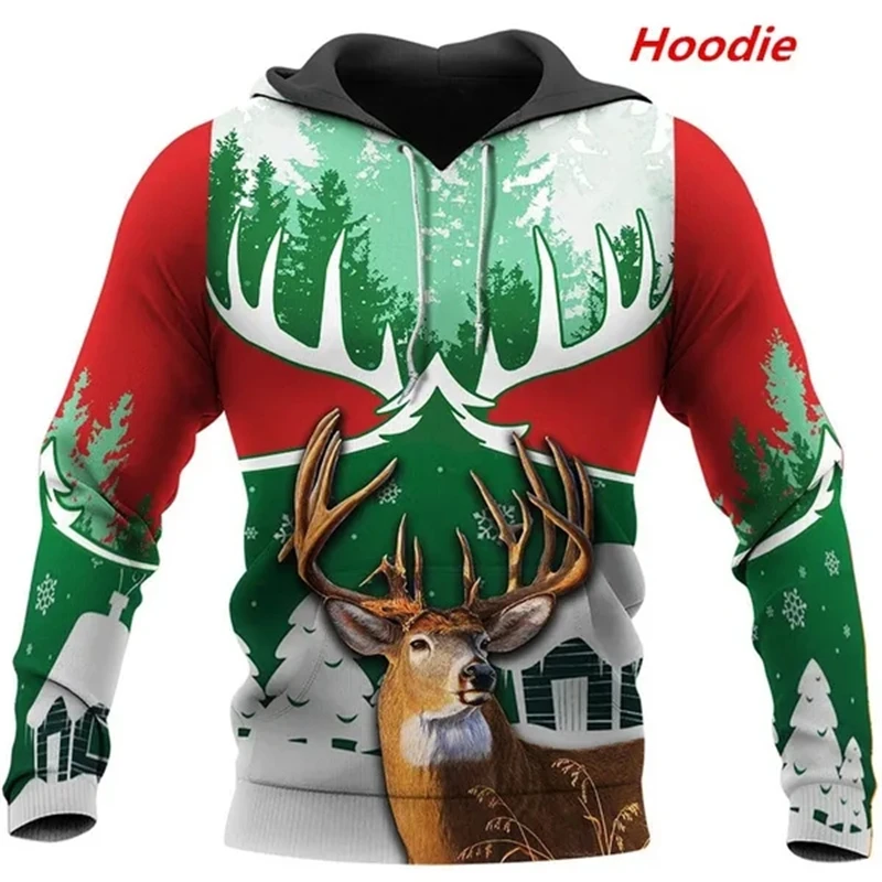 

New Fashion Deer Hunting Camo Hoodie Cool Slim Jacket Costume Coat 3d Sweatshirts Animal Men Women Casual Christmas Hoodie Tops
