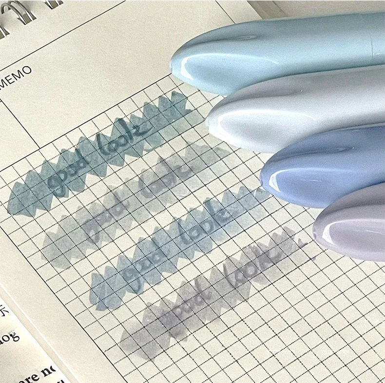 Highlighter Marker Pens Lipstick Design Soft Brush Tip Set 4Pcs for Drawing Painting Office School