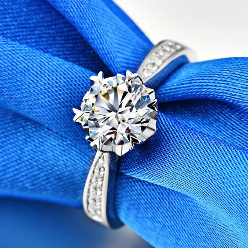 Solido 14K Oro Bianco Au585 Platino Pt950 1 Carato Anello Di Diamanti Da Donna Anello Di Diamanti Moissanite Regalo Di Nozze