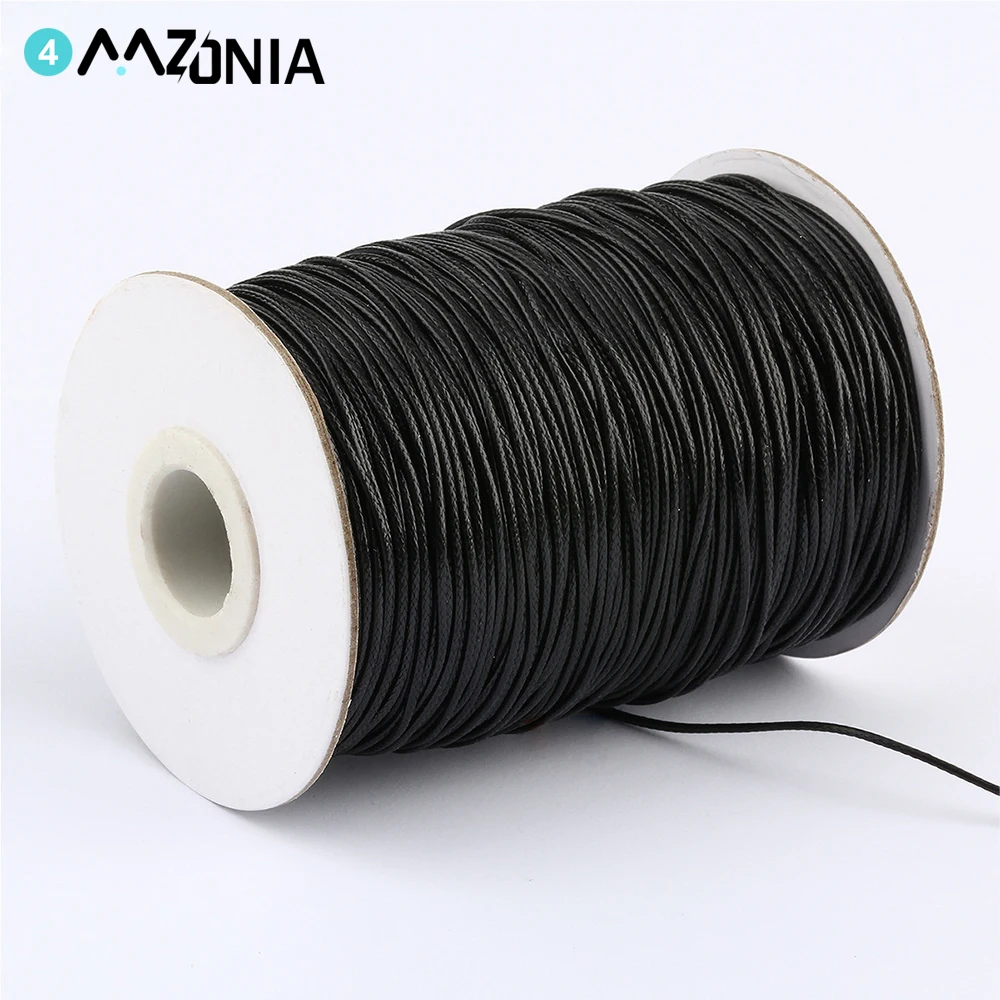 055mmBlackWaxedCordWaxedThreadStringStrapNecklaceRopefor