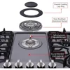 30 Inch Gas Cooktop, Built-in Stainless Steel Gas Stovetop 5 High Efficiency Burners Gas Stove  Convertible Gas Hob (Black) 4