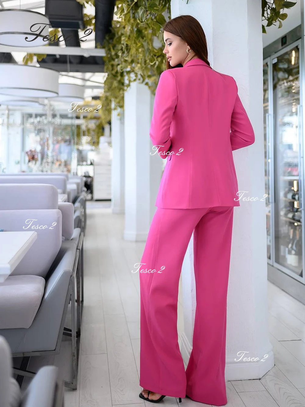 2 Pcs Women Suit Relaxed Wide Leg Peak Lapel Suit For Chic And Elegant Woman Set Fashion Spring Summer Lady Suit