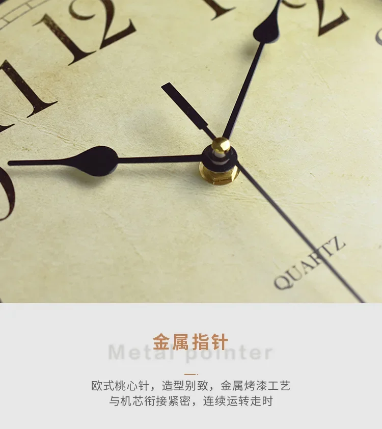 Vintage Wall Clock European Style Silent Clocks Living Room Decoration Clocks Wall Hanging Home Art Quartz wall clock