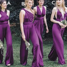 Combinaison violette élégante pour mariage, robe de demoiselle d'honneur, costume de pantalon pour femmes, robes de soirée de mariage, sur mesure, offre spéciale, 2022