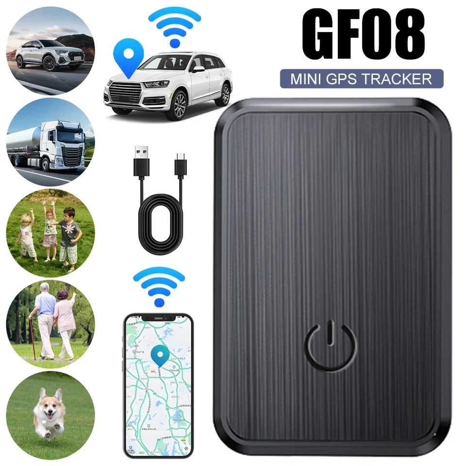 Mini GF08 GPS Car Tracker Real Time Tracking Anti-Theft Anti-lost Key Pet Locator Strong Magnetic Mount SIM Message Positioner gps tracker car tracker