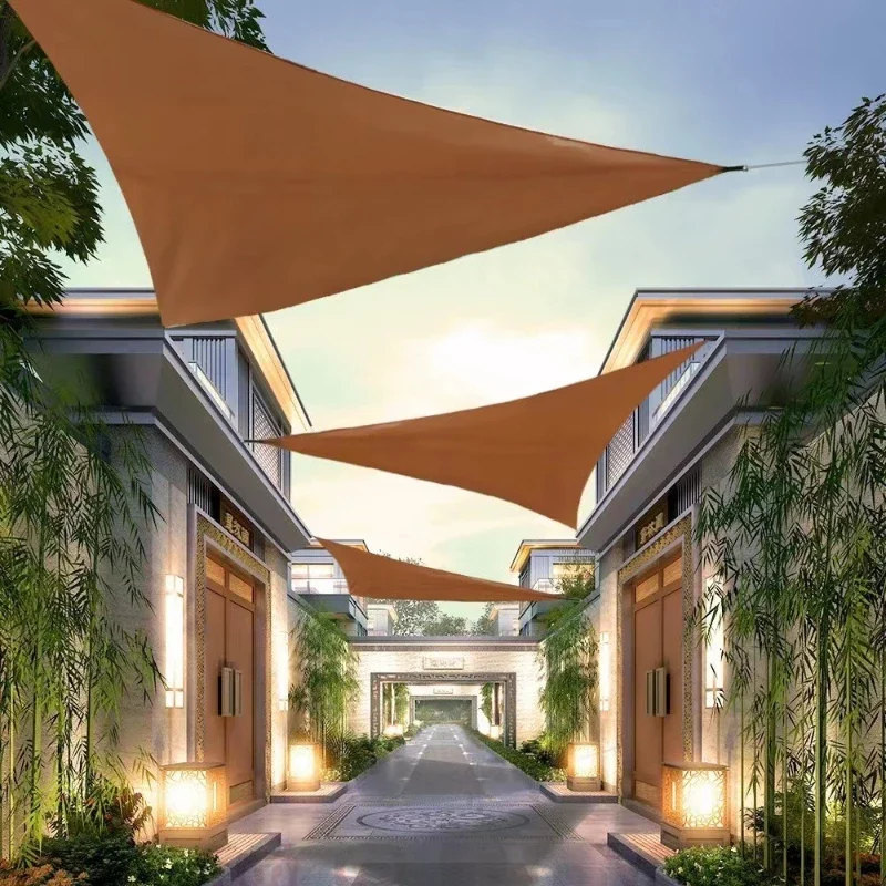 Sun Shade Sail 3x3x3M Folding Waterproof Triangle Sun Shade Sail Canopy For Outdoor Activities Backyard Awning Camping Tents Shade Cloth