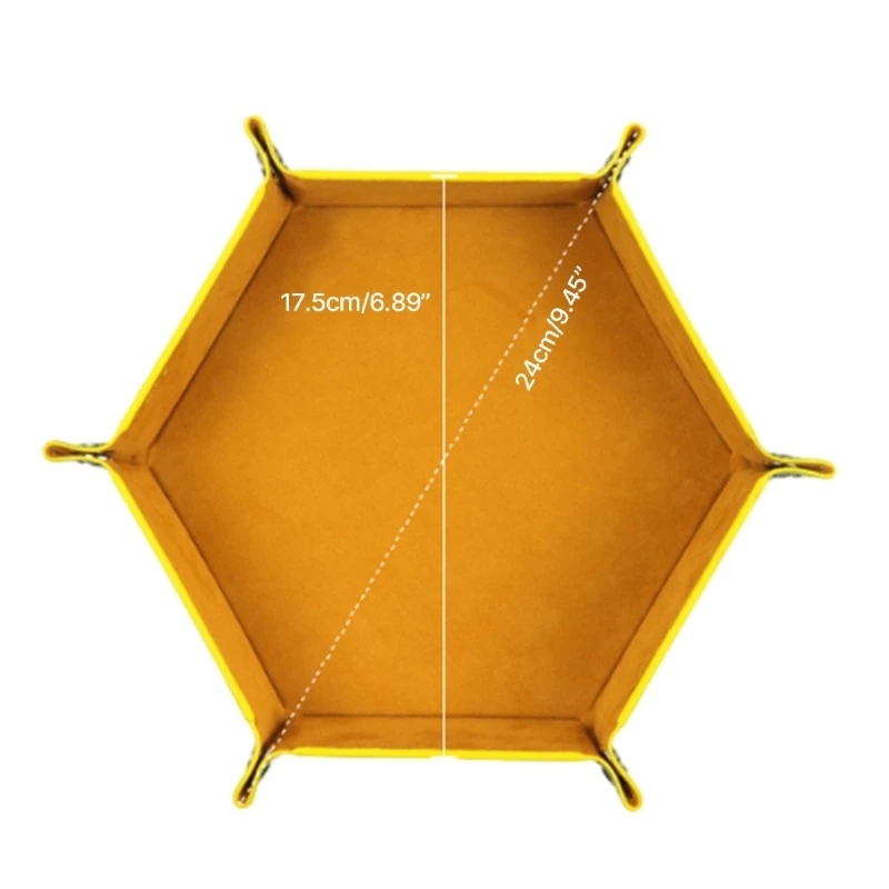 Portable Folding Dices Rolling Tray Dices Holder Storage Box Hexagon Folding Tray for Rolling Game, Table Game