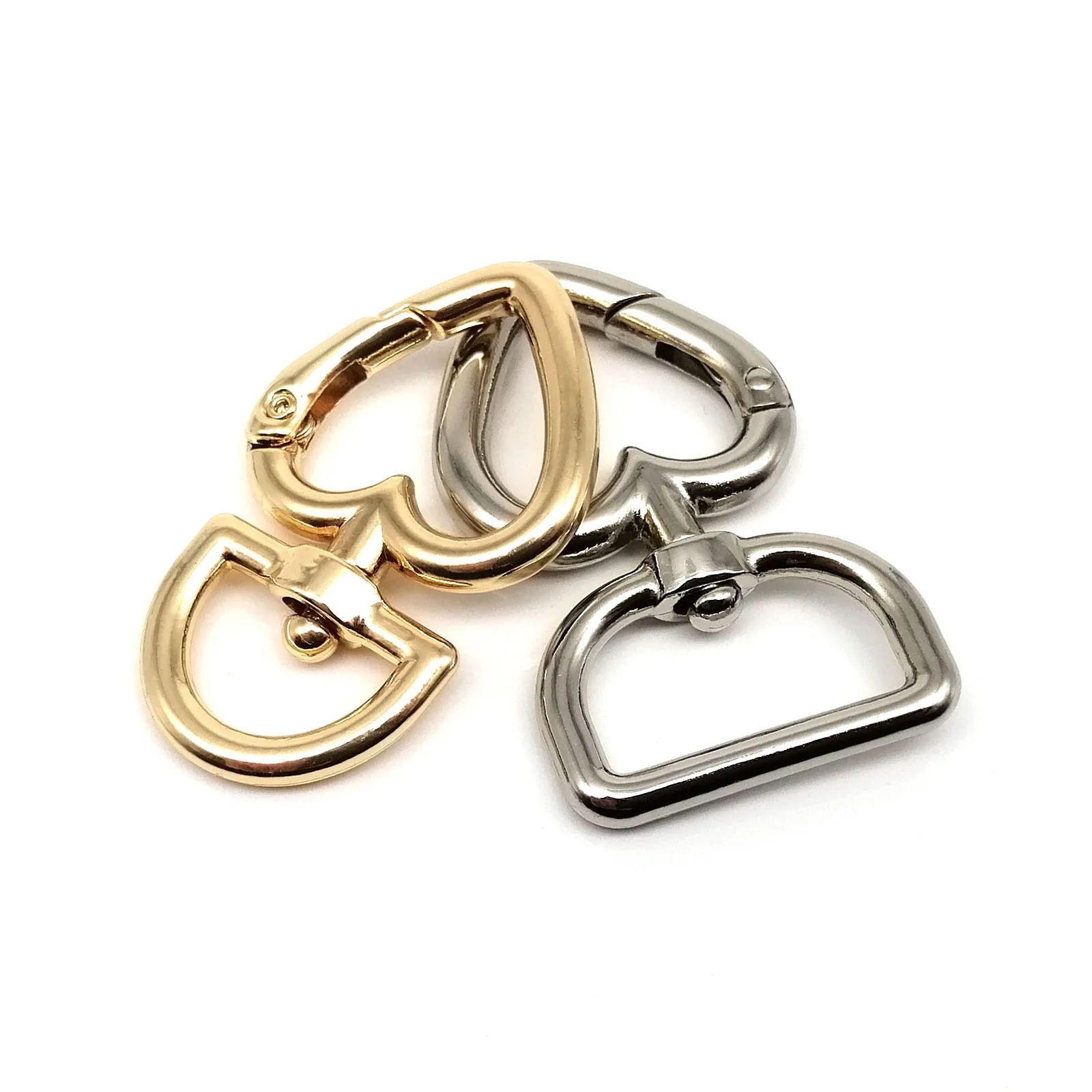 5X Pfirsich O Herz Form Frühling Ring Öffnen Leder Tasche Handtasche Gürtel Schnalle Connect Schlüssel Hund Kette Snap Verschluss trigger Karabiner – Detail 18